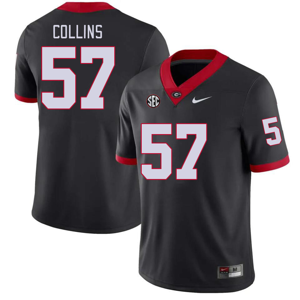 Georgia Bulldogs Men's Luke Collins #57 Black Stitched College UGA Football Jersey 23JR014JR